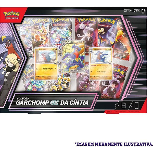 Jogo de Cartas Pokémon Garchomp EX da Cintia com Cartas Holográficas