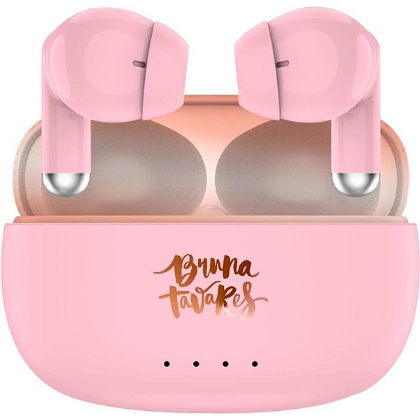Fone de Ouvido Bluetooth Bruna Tavares 5.3 USB-C Rose