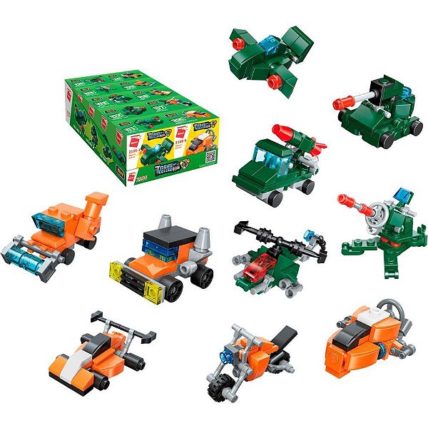 Brinquedo para Montar SET MILITAR/TRANSPORTES 3 em 1 Sortido (display com 10)