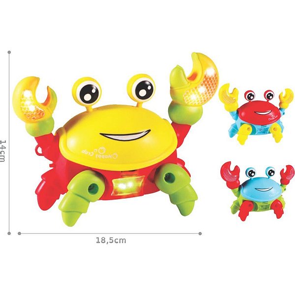 Brinquedo para Bebê Caranguejo Divertido com LUZ e Som TOY MIX +12 Meses