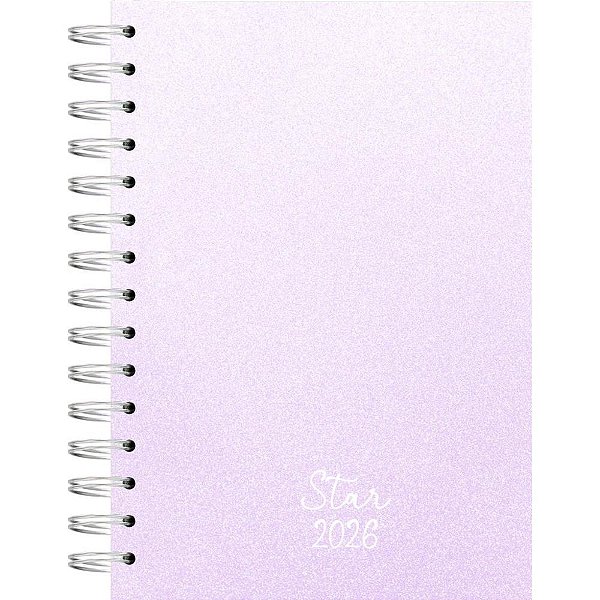 Agenda 2026 STAR Espiral Capa Dura 140X200MM 160 Folhas Lilás KIT
