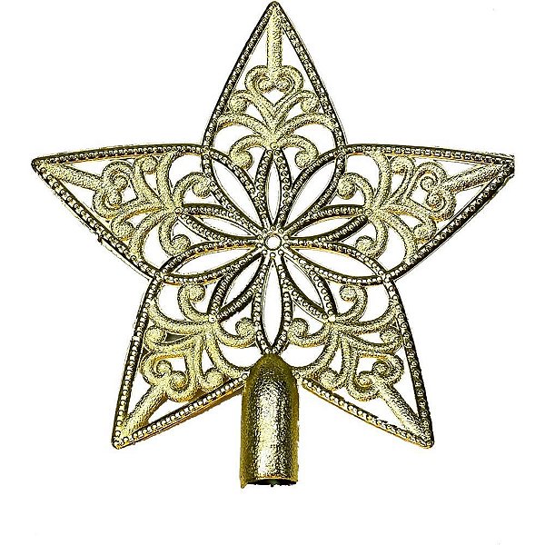 Estrela Ponteira Natalina 10CM para Topo da árvore de Natal