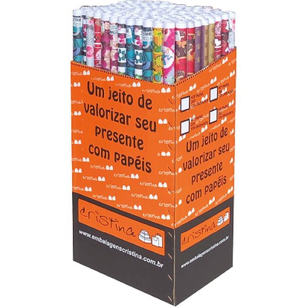 Papel Presente Natal 48X66CM Mono Sortido Caixa com 240 Folhas