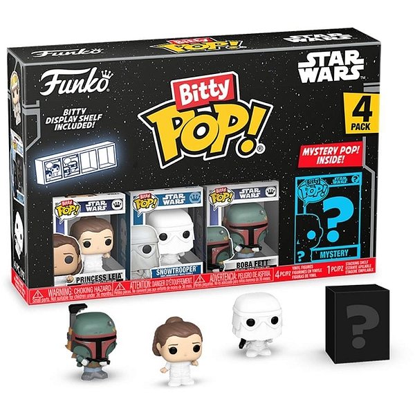 Boneco Funko BITTY POP STAR WARS Princesa Leia com Caixa Acrílica Empilhável