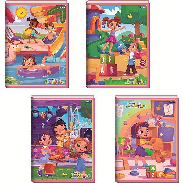 Caderno Brochurão Capa Dura Jandainha Feminino 80 Folhas Pacote com 5 Unidades