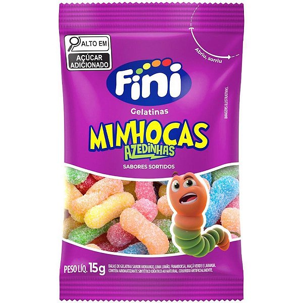 Doce Minhocas Cítricas 15G Display com 12 Unidades