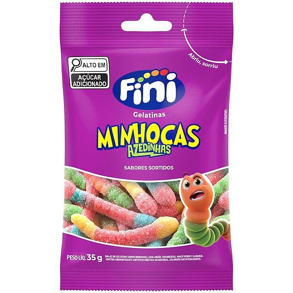 Doce Minhocas Cítricas 35G (display com 10 Unidades)