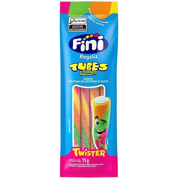 Doce Tubes Twister Cítrico 15G (display com 12 Unidades)
