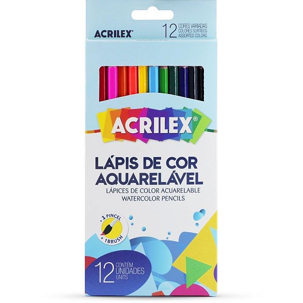 Lápis de COR Aquarelável 12 Cores Caixa com 12 Unidades