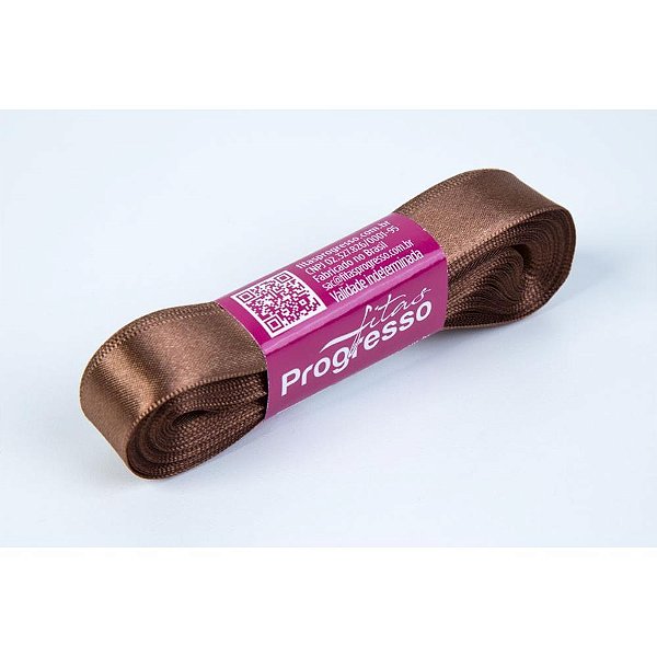 Fita de Cetim Marrom 15MM X 10M Pacote com 1