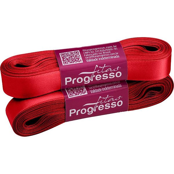 Fita de Cetim Vermelho Cereja 15MM X 10M Pacote com 1