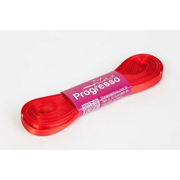 Fita de Cetim 7MM 10M. Vermelho Tomate 1354