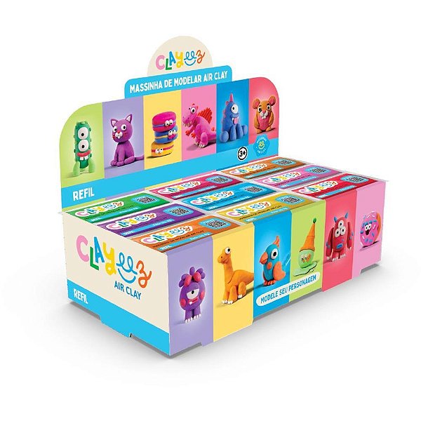 Massa para Modelar Clayeez Refil 8G Sortido Display com 36 Unidades