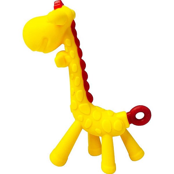 Brinquedo para Bebe Girafinha de Silicone Amarelo