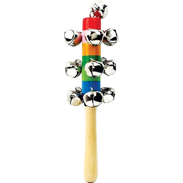 Instrumento Musical Chocalho com Guizos 18,5CM para Crianças +3 ANOS