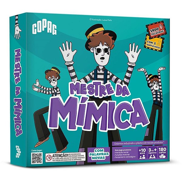 Jogo de Cartas Mestre da Mímica com Ampulheta – 180 Cartas Divertidas