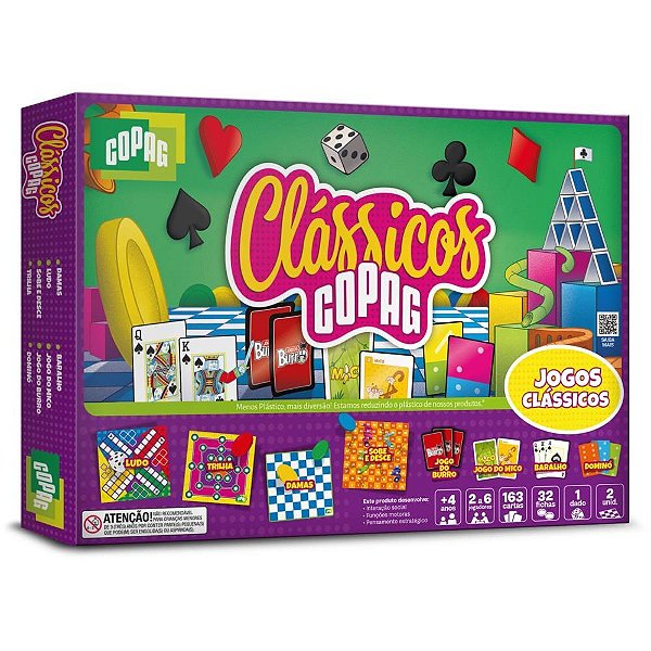 Jogo de Tabuleiro KIT de Clássicos Copag com 8 Jogos Reunidos