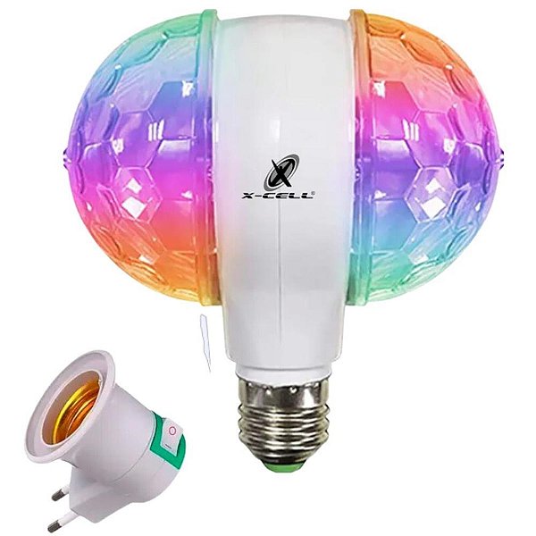 Lâmpada LED RGB 6W com Som Bluetooth e Controle Remoto