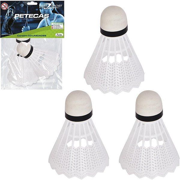 Brinquedo Peteca Plástica com 3 Peças 8,5X7CM