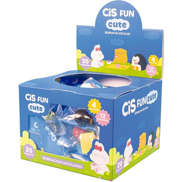 Borracha Decorada CIS FUN Mini 3D Sortida Blister C/3 Display com 20