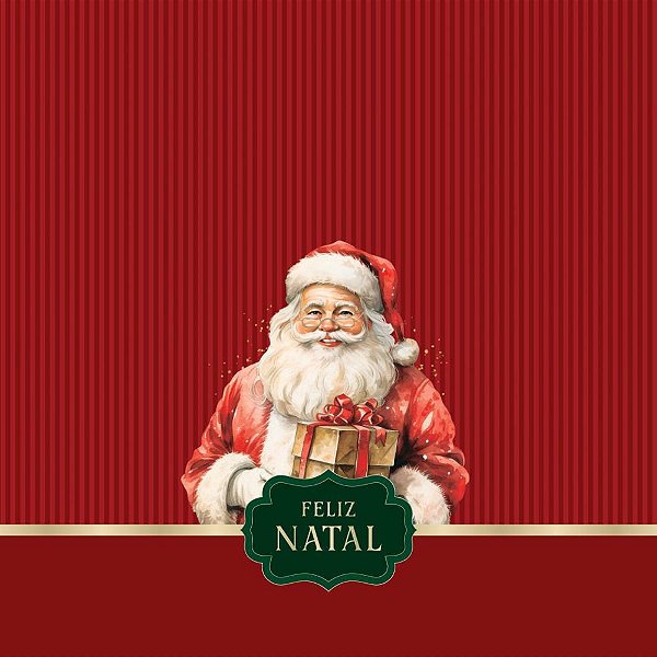Saco Metalizado 30X45CM Natal Tempo de Celebrar Vermelho Pacote C/ 50