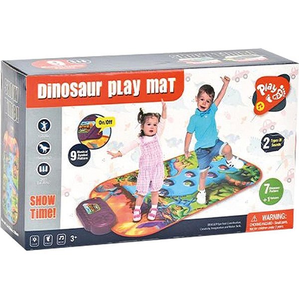 Tapete Musical Dino SHOW Infantil 86X52CM com SONS e Jogos