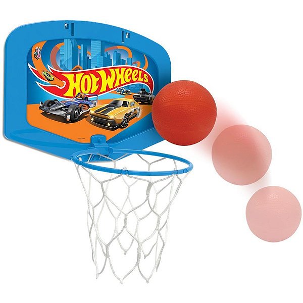 Tabela de Basquete HOT Wheels com Bola Infantil +5 ANOS