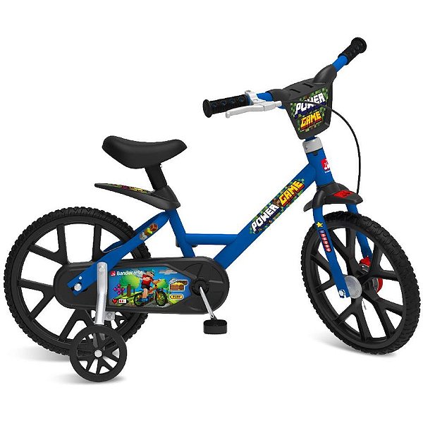 Bicicleta Infantil ARO 14 Power Game com Cestinha e Rodinhas Laterais