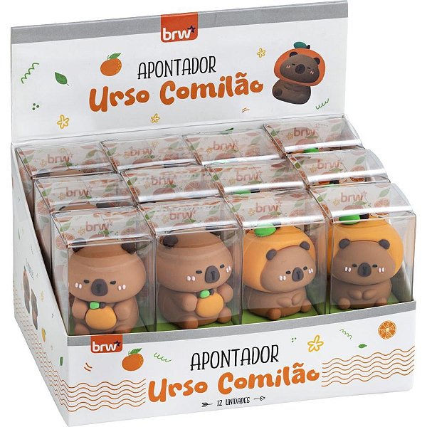Apontador URSO Comilão sem Depósito Sortido (12 Unidades)