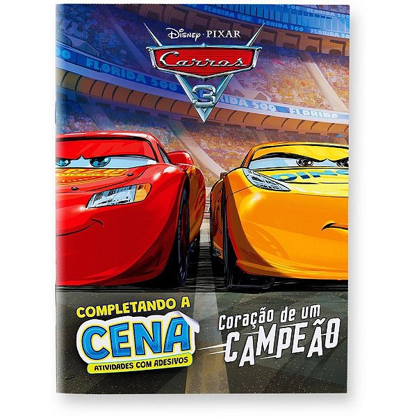 Livro com Adesivos Completando a Cena Carros