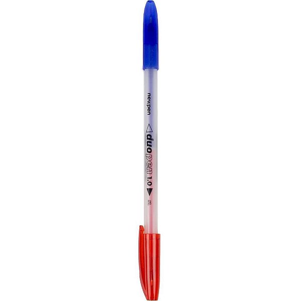 Caneta Esferográfica Duopen AZUL/VERMELHA 1.0MM Pote com 24
