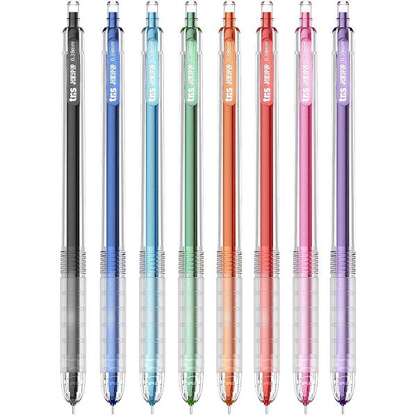 Caneta GEL TRIS JELLY POP Retrátil 0.38MM 8 Cores (display com 24)