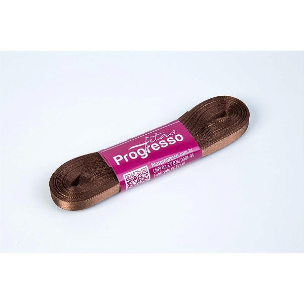Fita de Cetim 7MM X 10M. Marrom 391