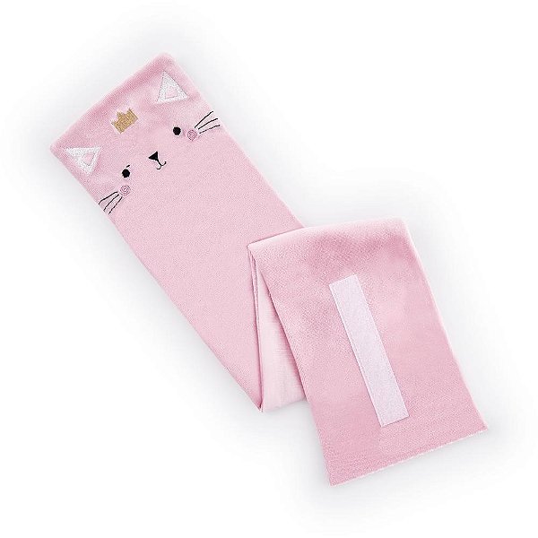 Faixa Abdominal Térmica para Bebê com ERVAS Naturais 10X55CM Gata Rosa