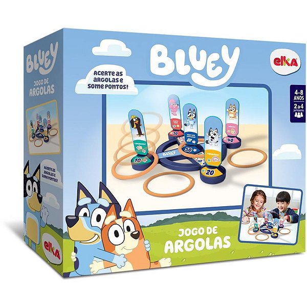 Brinquedo Educativo Jogo de Argolas Bluey 4 a 8 ANOS