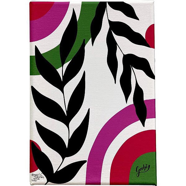 Quadro Canvas Folhas KIT 2 Peças 30X40CM