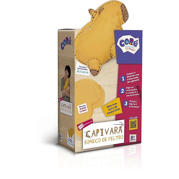 Livro Brinquedo Ilustrado Capivara Boneco de Feltro