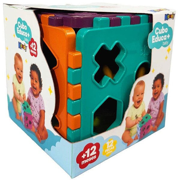 Brinquedo Educativo Cubo BABY Educa Mais com Blocos