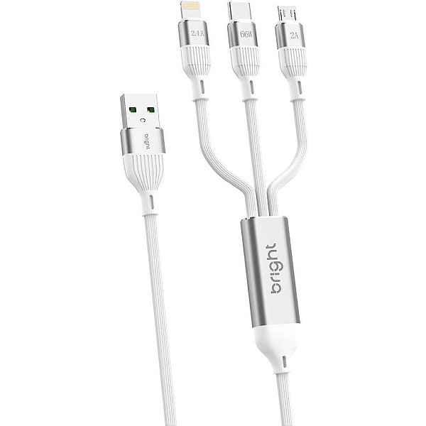 Cabo USB Lightning TIPO-C 3 em 1 Carregamento Rápido 66W