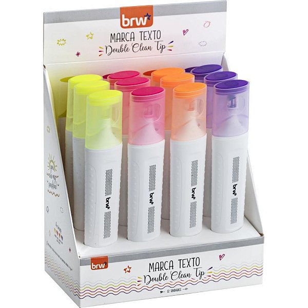 Caneta Marca Texto Clean TIP Ponta Dupla Sortida (display com 12)
