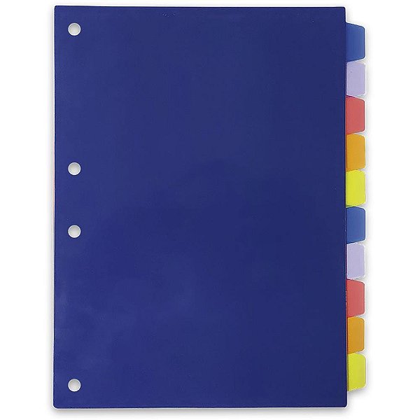 Divisória para Fichário Plástica 10 Projeções PP DAC