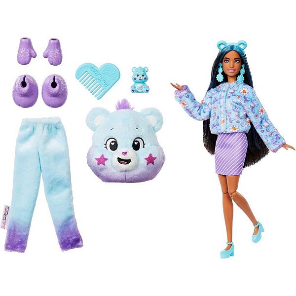 Boneca Barbie Reveal Cutie Série Care Bears URSO Brilhante com Surpresas