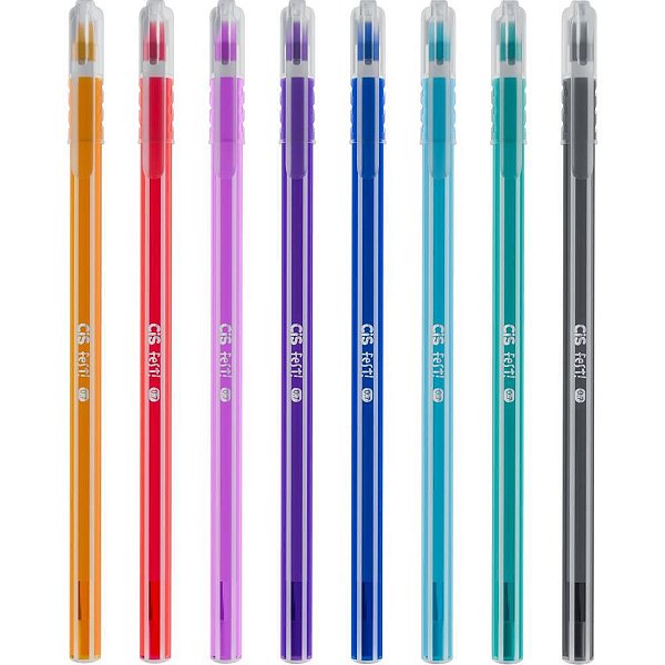 Caneta Esferográfica CIS FEST 0.7MM 8 Cores Pote com 24