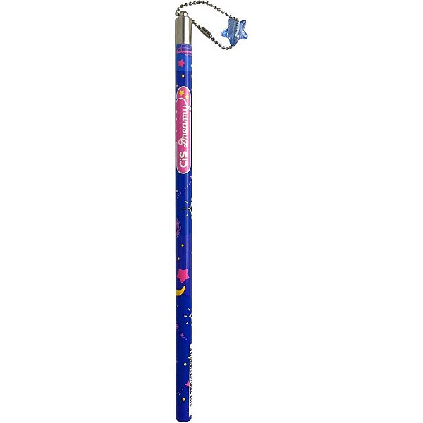 Lápis Preto Redondo Decorado CIS Dreamy com Pingente HB 4 Modelos Pote com 20