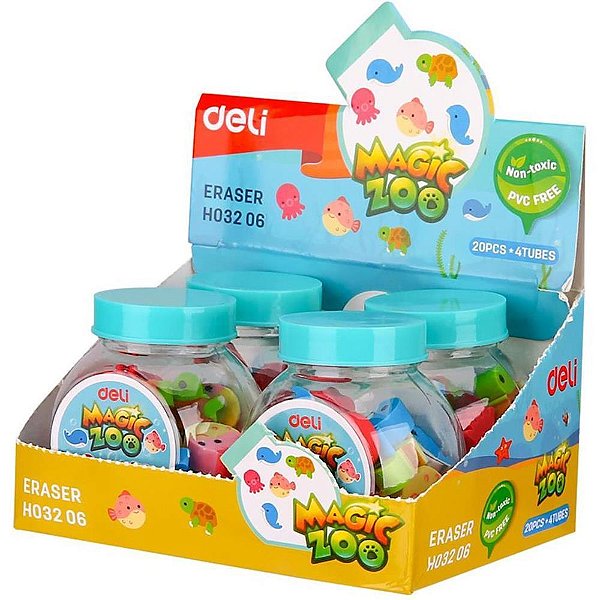 Borracha Decorada Deli Animais Marinhos Display com 4 Unidades