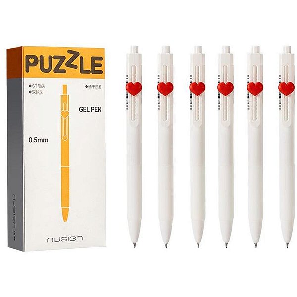Caneta GEL Puzzle Retrátil Ponta 0,5MM Caixa com 12