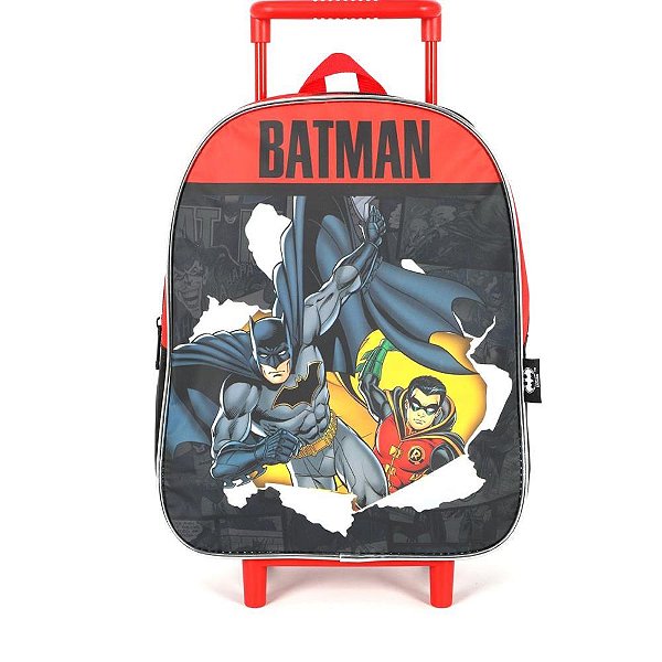 Mochila Infantil com Rodinha Batman Vermelha