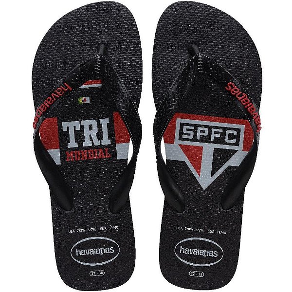 Chinelo Havaianas Masculino TOP São Paulo 39/40 Preto Oficial
