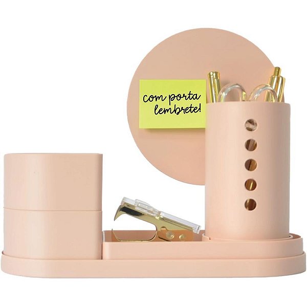 Acessório para Mesa Organizador Collage Rosa Antigo 5 Peças KIT