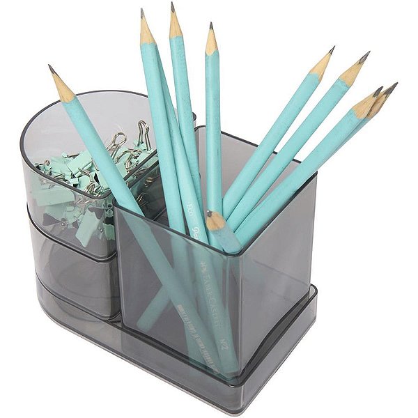 Acessório para Mesa Organizador Compact Fumê 4 Peças KIT